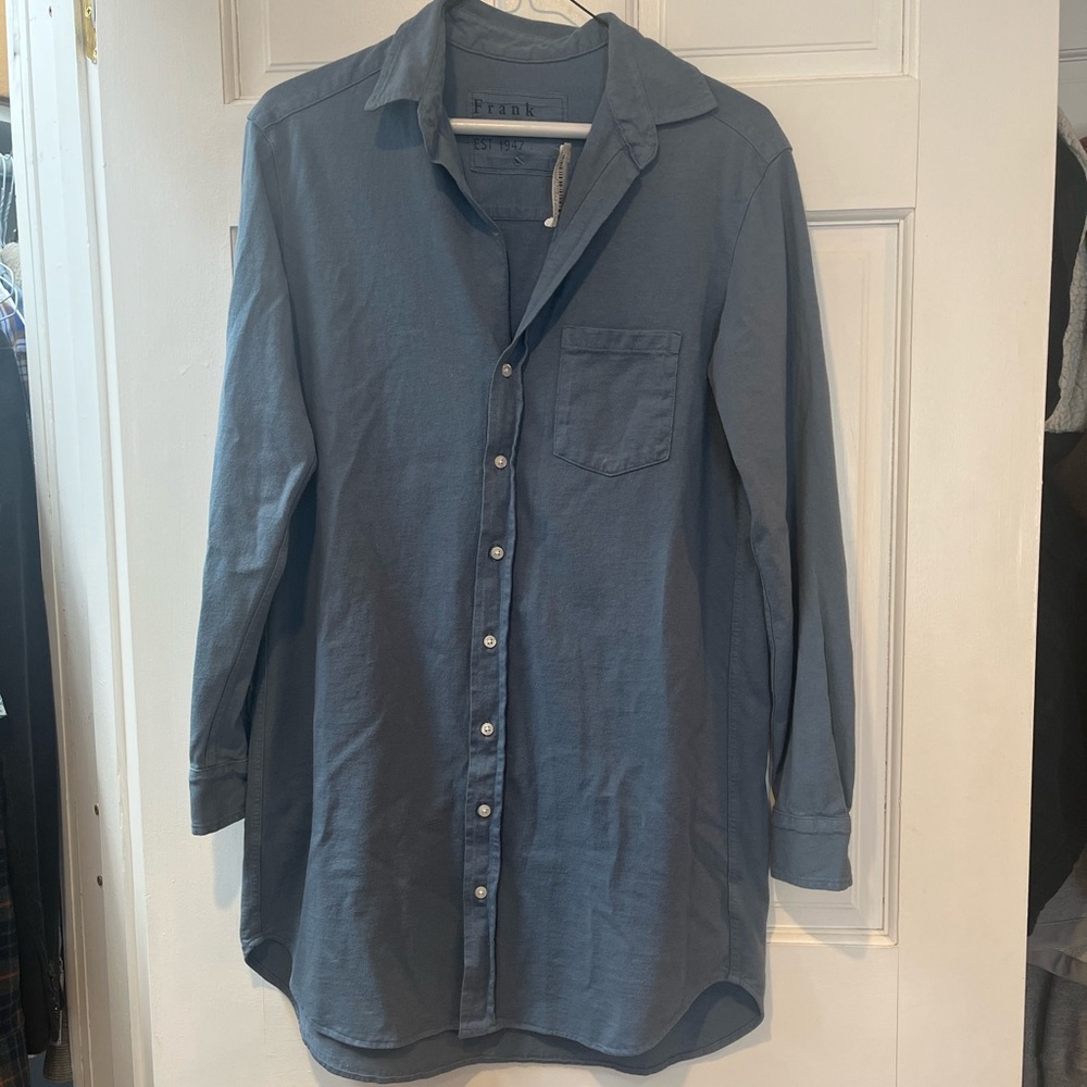 frank & eileen mary tee lab dress in jean xs nwt